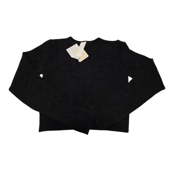 NWT Fabletics Flora Seamless Long-Sleeve Top BLACK Size L Large - Picture 2 of 7